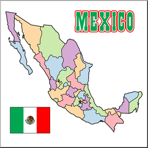 Clip Art: Mexico Map Color Blank