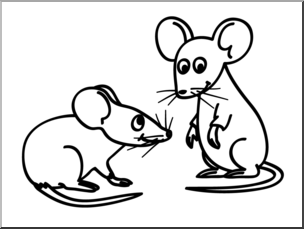 Clip Art: Basic Words: Mice B&W Unlabeled