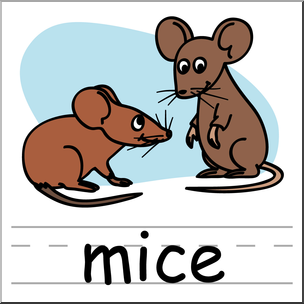 Clip Art: Basic Words: Mice Color Labeled