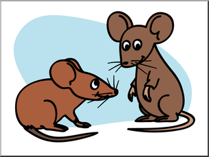 Clip Art: Basic Words: Mice Color Unlabeled