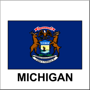 Clip Art: Flags: Michigan Color