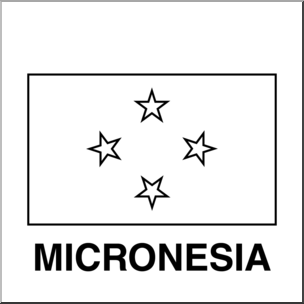 Clip Art: Flags: Micronesia B&W