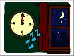 Clip Art: Basic Words: Midnight Color Unlabeled