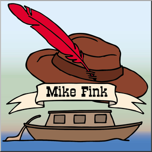Clip Art: US Folklore: Mike Fink Color 1