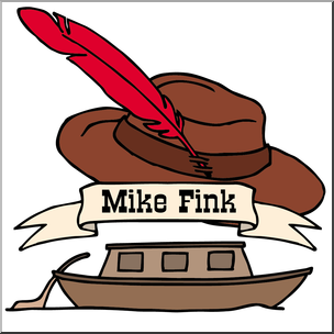 Clip Art: US Folklore: Mike Fink Color 2