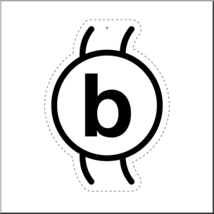 Clip Art: Millipede B Lower Case Segment B&W