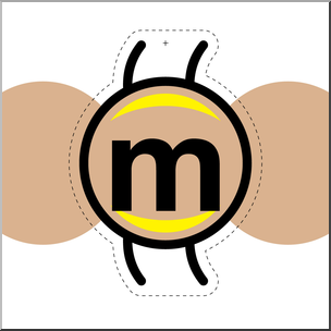 Clip Art: Millipede M Lower Case Segment Color