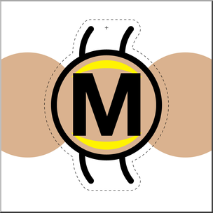 Clip Art: Millipede M Upper Case Segment Color
