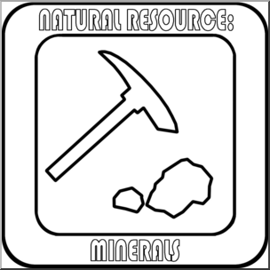 Clip Art: Natural Resources: Minerals B&W Labeled