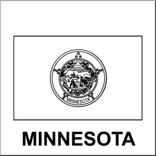 Clip Art: Flags: Minnesota B&W