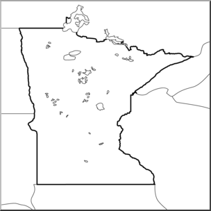 Clip Art: US State Maps: Minnesota B&W