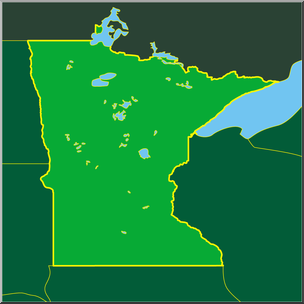 Clip Art: US State Maps: Minnesota Color