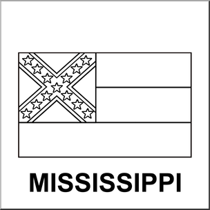 Clip Art: Flags: Mississippi B&W