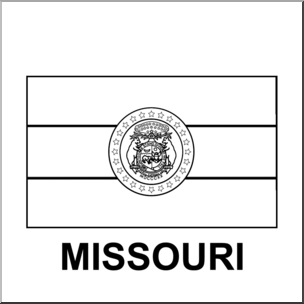 Clip Art: Flags: Missouri B&W