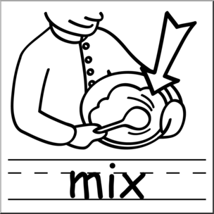 Clip Art: Basic Words: Mix B&W Labeled