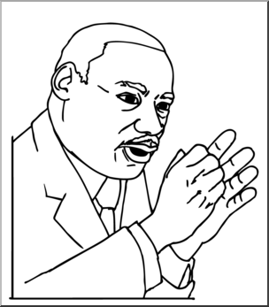 Clip Art: US: Martin Luther King B&W