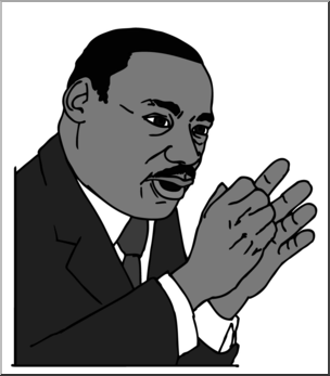 Clip Art: US: Martin Luther King Grayscale