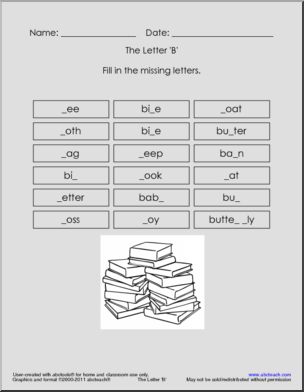Vocabulary: Abctools: The Letter ‘B’ (elem)