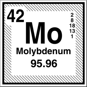 Clip Art: Elements: Molybdenum B&W