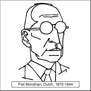 Clip Art: Artists: Piet Mondrian B&W