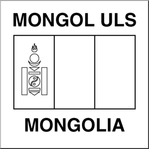 Clip Art: Flags: Mongolia B&W