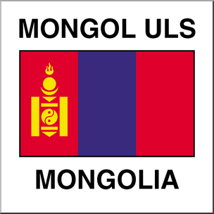 Clip Art: Flags: Mongolia Color