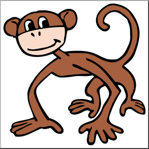 Clip Art: Cartoon Monkey Color