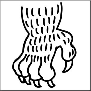 Clip Art: Monster Claws and Paws 2 B&W