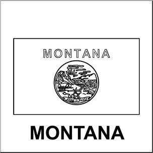 Clip Art: Flags: Montana B&W