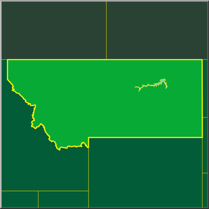 Clip Art: US State Maps: Montana Color