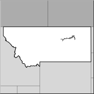 Clip Art: US State Maps: Montana Grayscale