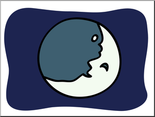 Clip Art: Basic Words: Moon Color Unlabeled