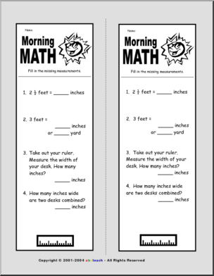 Measurement Conversions 3 Morning Math