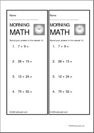 Rounding 1 Morning Math