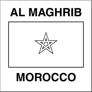 Clip Art: Flags: Morocco B&W