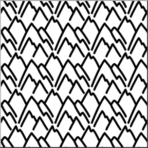 Clip Art: Tile Pattern: Map Terrain: Mountains B&W HiRes