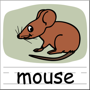 Clip Art: Basic Words: Mouse Color Labeled