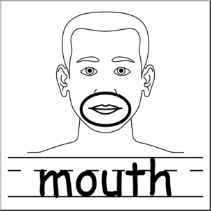 Clip Art: Parts of the Body: Mouth B&W