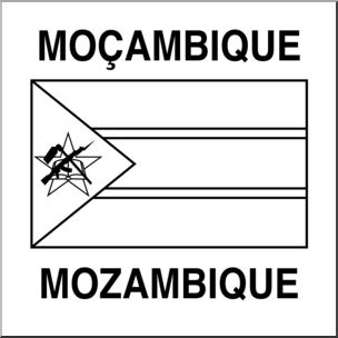 Clip Art: Flags: Mozambique B&W
