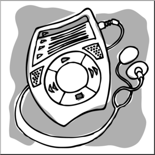 Clip Art: MP3 Player Grayscale