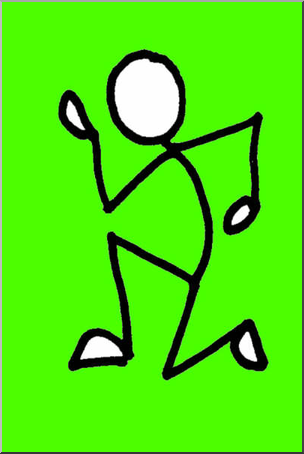 Clip Art: Stick Guy Running Color