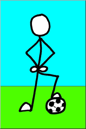 Clip Art: Stick Guy Soccer Color