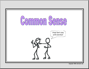 Poster: Life Skills – Common Sense  (stick figure)