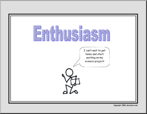 Poster: Life Skills – Enthusiasm (stick figure)