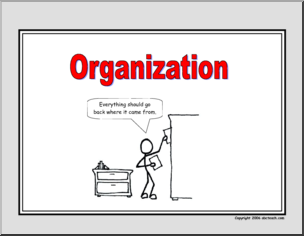 Poster: Life Skills – Organization (stick figure)