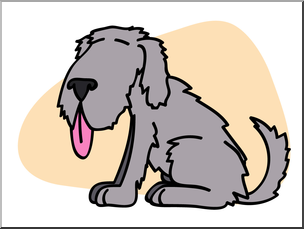 Clip Art: Basic Words: Mutt Color Unlabeled