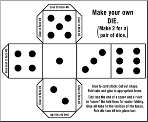 Clip Art: Make Your Own Dice 1 B&W
