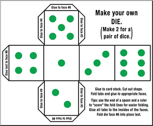 Clip Art: Make Your Own Dice 1 Color 3