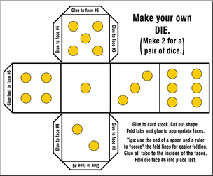 Clip Art: Make Your Own Dice 1 Color 4