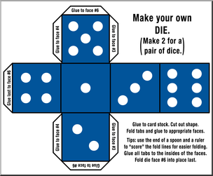 Clip Art: Make Your Own Dice 1 Color 6
